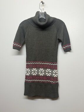 Dark Gray Turtleneck Sweater Dress